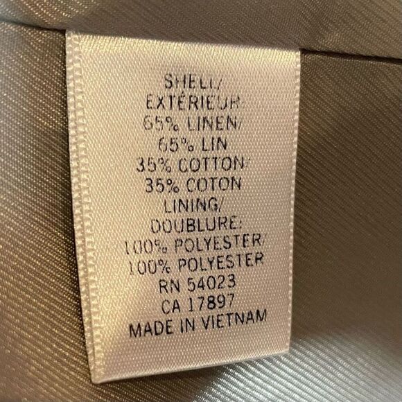 Banana Republic Jacket Blazer Linen Cotton Tan Beige Size 42R Sport Coat - Picture 5 of 11
